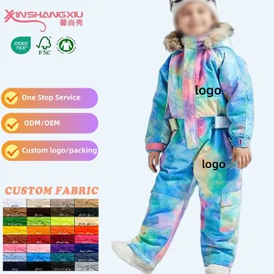 2026 New One Piece Ski Suit Breathable Waterproof Jumpsuit for Kids Winter Warm Insulated Snowsuit Snowmobile Clothing