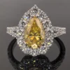 Moissanite gialla da 3 ct