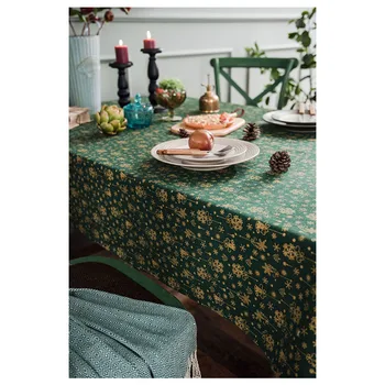 100% christmas bronzing Square printed Bronzing tablecloth polyester / cotton customized fall decor thanksgiving
