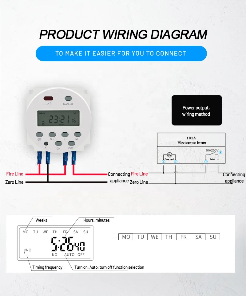 CN101A Time Control Switch 12V 24V 110V 220V Time Relay Street lamp billboard power supply timer switch controller