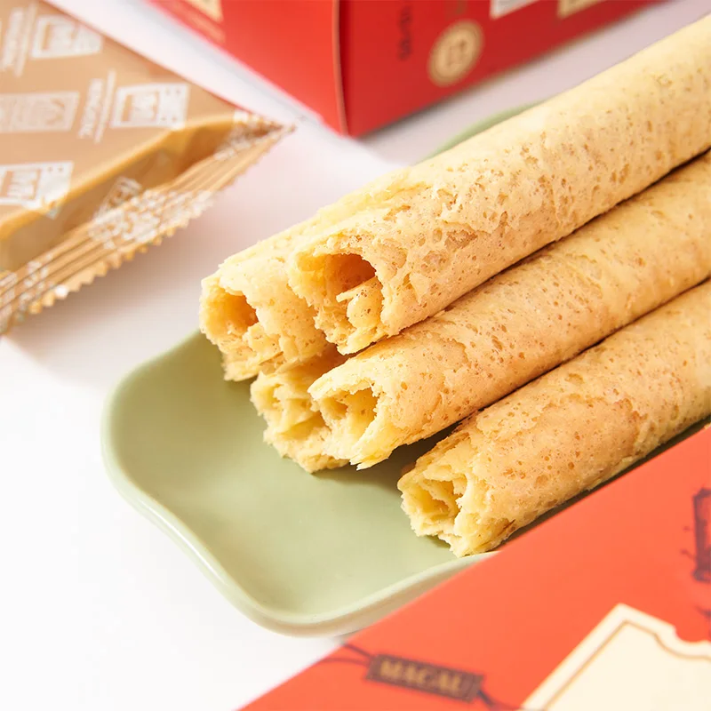 Fast Shipping Sweet Flavor Eggs Roll Cream Biscuit Chinese Tradition Crispy Egg Rolls Snacks