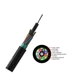Armored optical cable 96 core G652D fiber optic cable with PE sheath steel wire GYTS