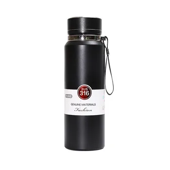 Wholesale 304 stainless steel thermos cup outdoor sports vacuum sports kettle Large capacity travel kettle with lifting rope