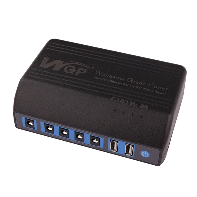 WGP Rechargeable 18650 Battery Multiple Outputs USB DC 12V Power Bank for Fiber Router Modem Mobile Phone DVR Digital Camera