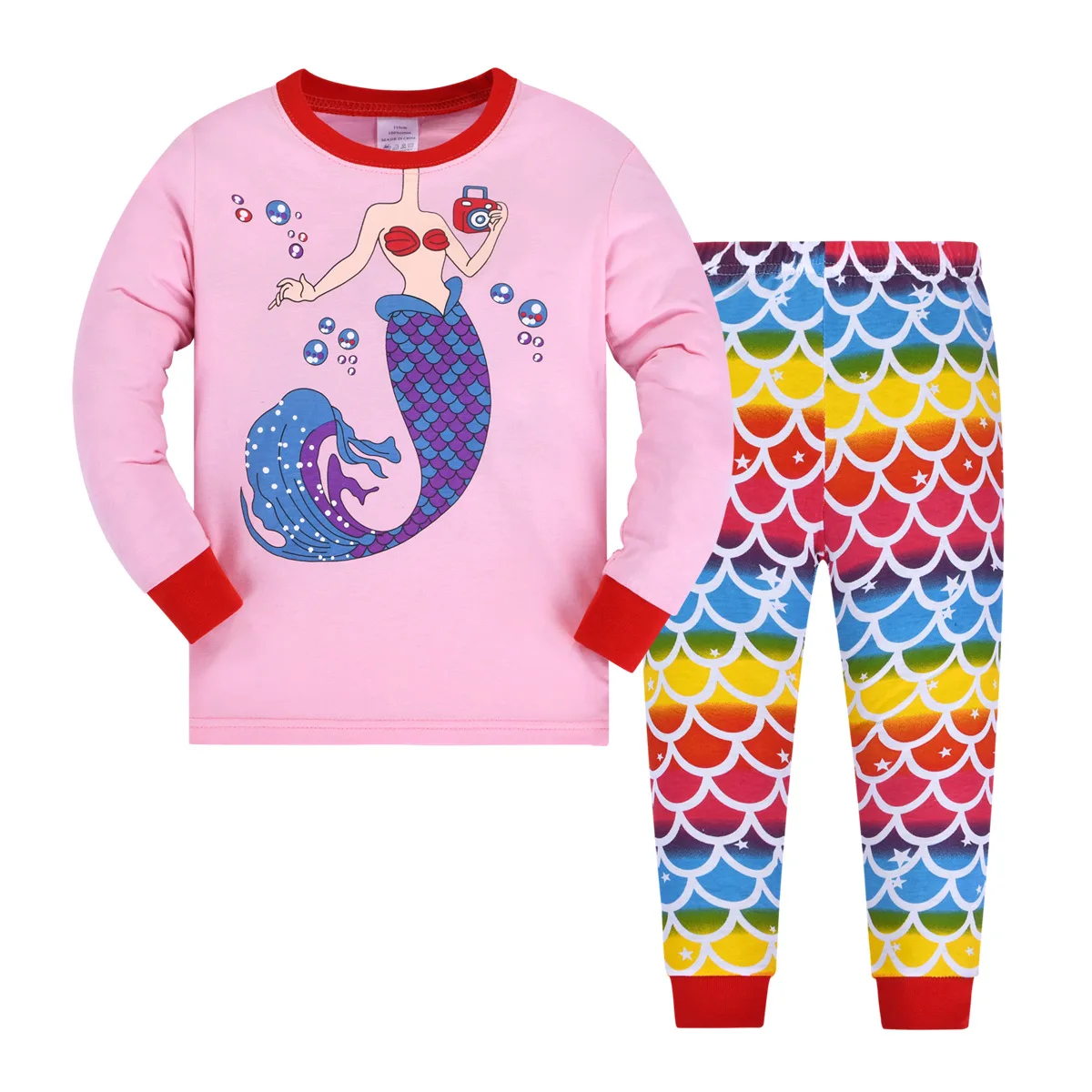 Custom Kids Pyjamas Solid Pajama Set For Kids Summer Cartoon Children