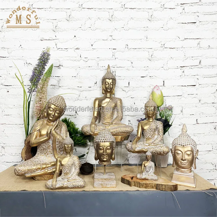 60CM Resin Amitabha Budda Asian Buddha House Decoration Large indoor Sitting Buddha Statue With Vovit Candle Holder For Sale