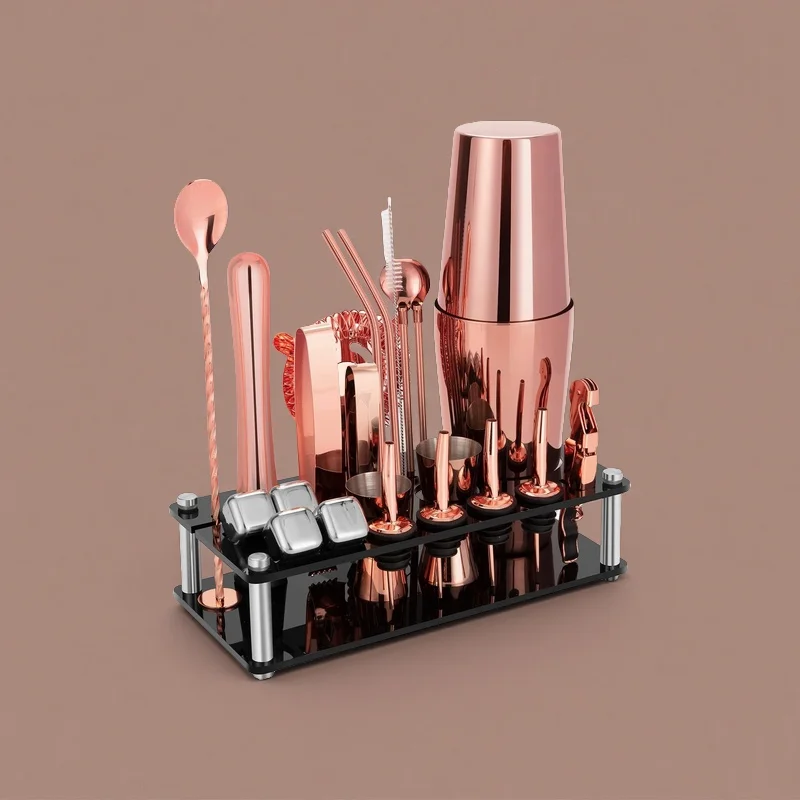 Promotional Gift Items Set Bar Mixology Bartender Kit Stainless Steel Reusable Multi-Capacity Customized Color Cocktail Shaker