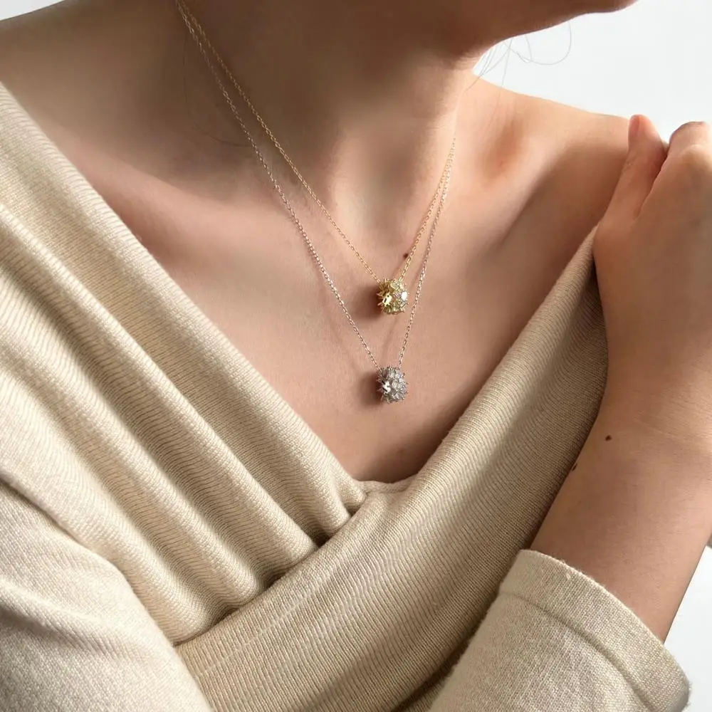 KAKODIY Luxury 18K Gold Plated 5A Cubic Zirconia Roller Pendant Necklace 925 Sterling Silver Jewelry detail 6