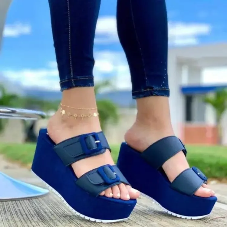 Shoes High-Heeled Sandals Wedge Sandals Parfois Wedge Sandals blue casual look 