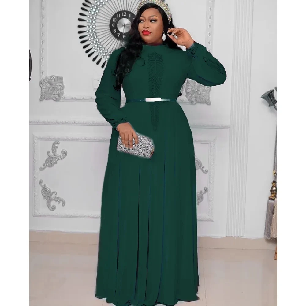 Dinner Dresses for Women 2023 Spring Dashiki African Chiffon Party Long Dress Elegant Kaftan Ankara Maxi Robe Muslim Clothes