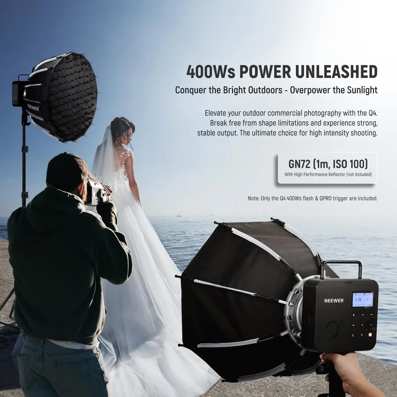 NEEWER Q4 400ws Studio Flash - Ideal for Outdoor Photography