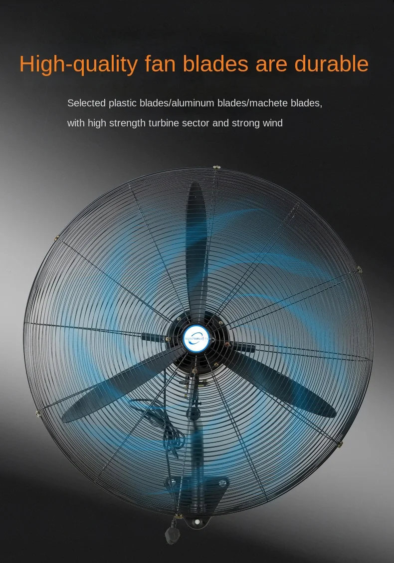 Industrial Wall-mounted Fan, 26-inch, Electric, Plastic - detail 26