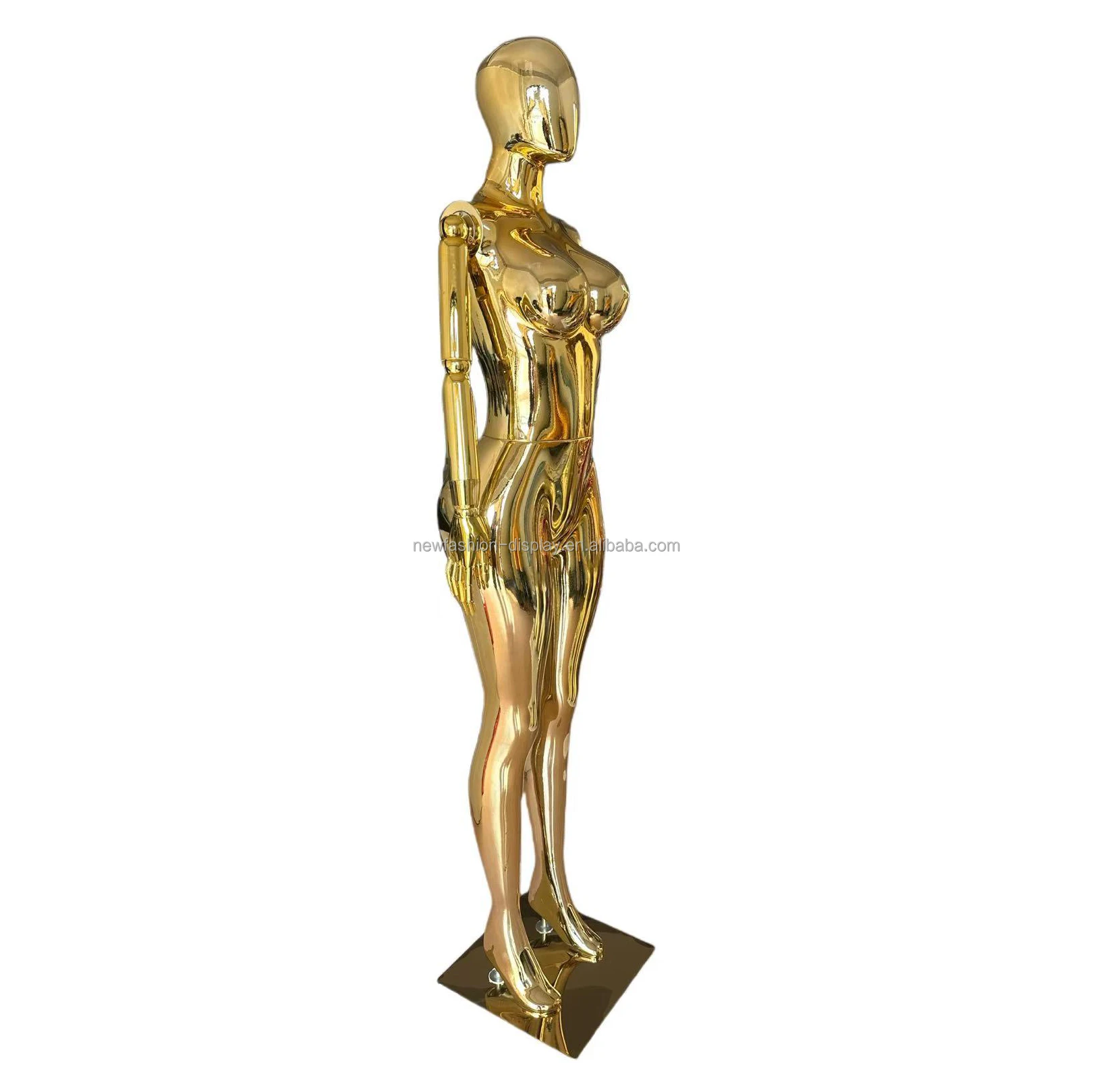 Wholesale Models Display Big Bra Clothing Women BBL Curvy Full Body Gold Plus Size Female Mannequins with Flexible Arm