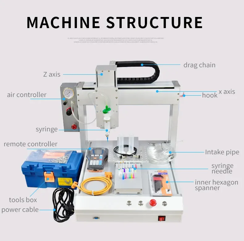 Automatic Uv Glue Filling Machine 30ML Silica Gel/epoxy Resin/UV Automatic Dispensing Machine Wire Harness Rotary Glue Machine