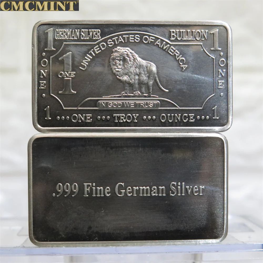 A157L 1온스 게르만 실버/백동 사자 바 아연 구리 니켈 합금