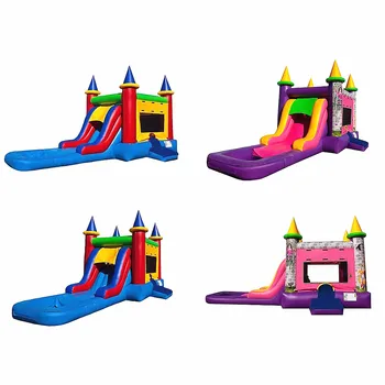 Custom Commercial Inflatable Slide Combo Outdoor Inflatable Jumping Bouncy Castle For Sale