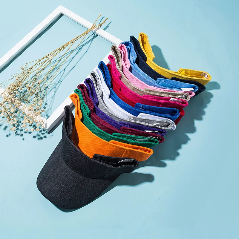 Оптовая продажа Пользовательский логотип открытый козырек Пляжная Регулируемая солнцезащитная Кепка