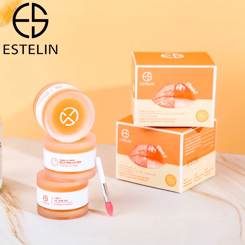 New Design ESTELIN Vitamin C Sugar Lighten and Smooth 3 in 1 Lip Care Set
