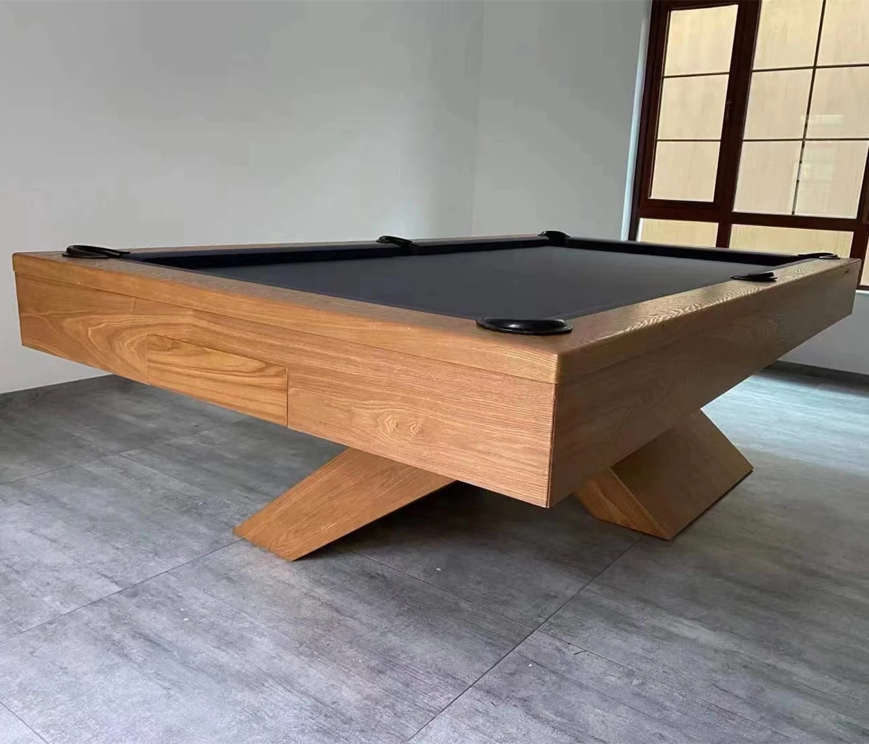 Home Indoor Sports Billiard Pool Table Modern Black Eight Or Nine Ball