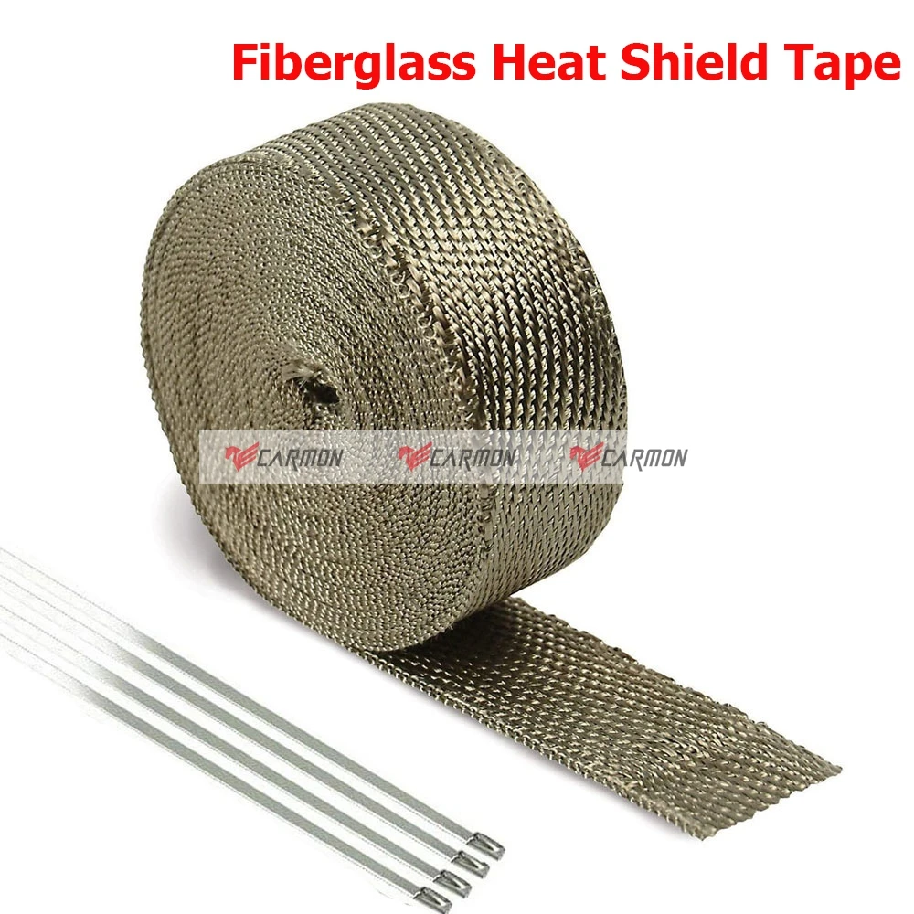 5m 10m 15m Motorcycle Exhaust Heat Wrap Roll Black/titanium With
