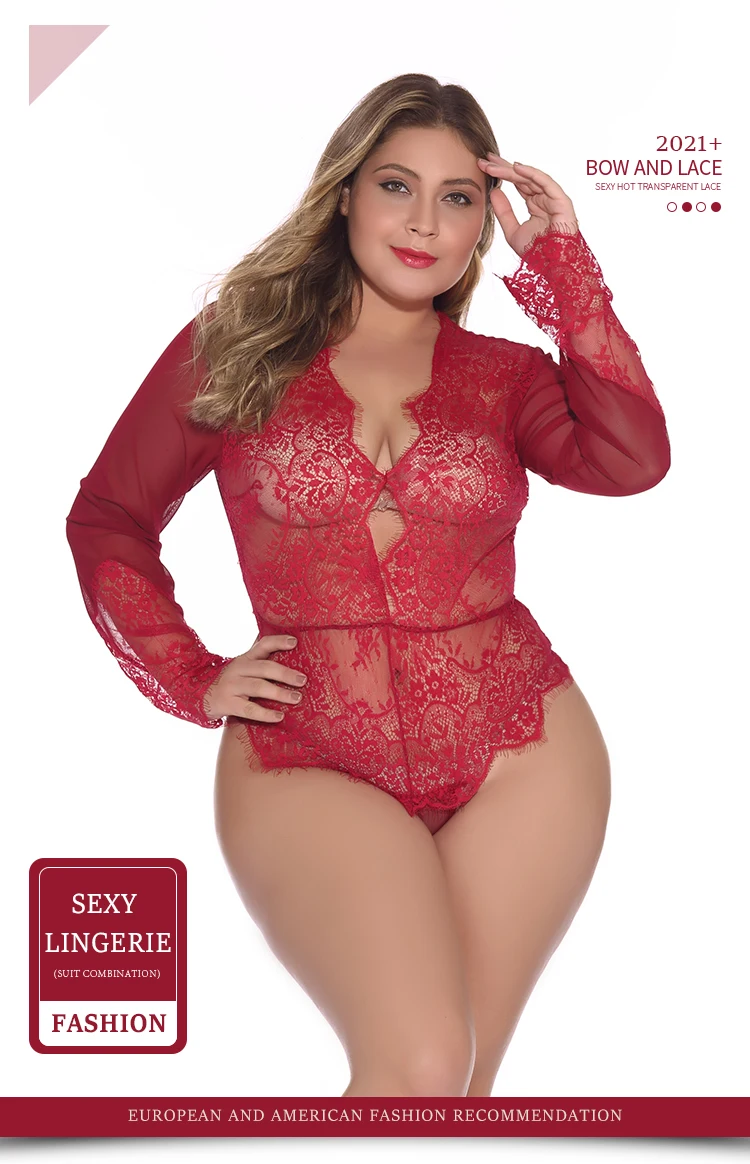 Sling jumpsuit open file lace red oversize sexy lingerie bra erotic suit for women