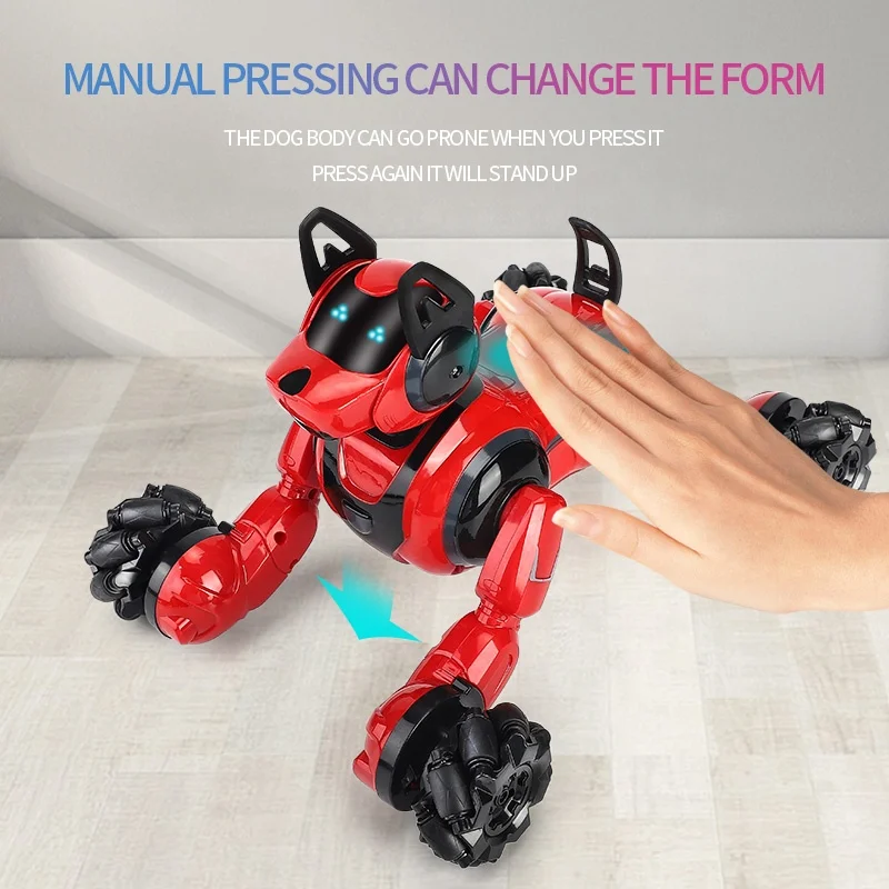Kids 5CH Intelligent Robotic Electronic Watch and Gesture Control Stunt Rc Robot Dog Smart Toys for Sale