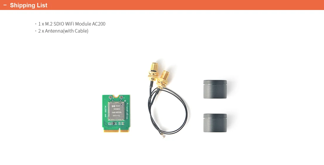 M.2 SDIO Wifi Module AC200 for Nanopi R2S Plus - Original