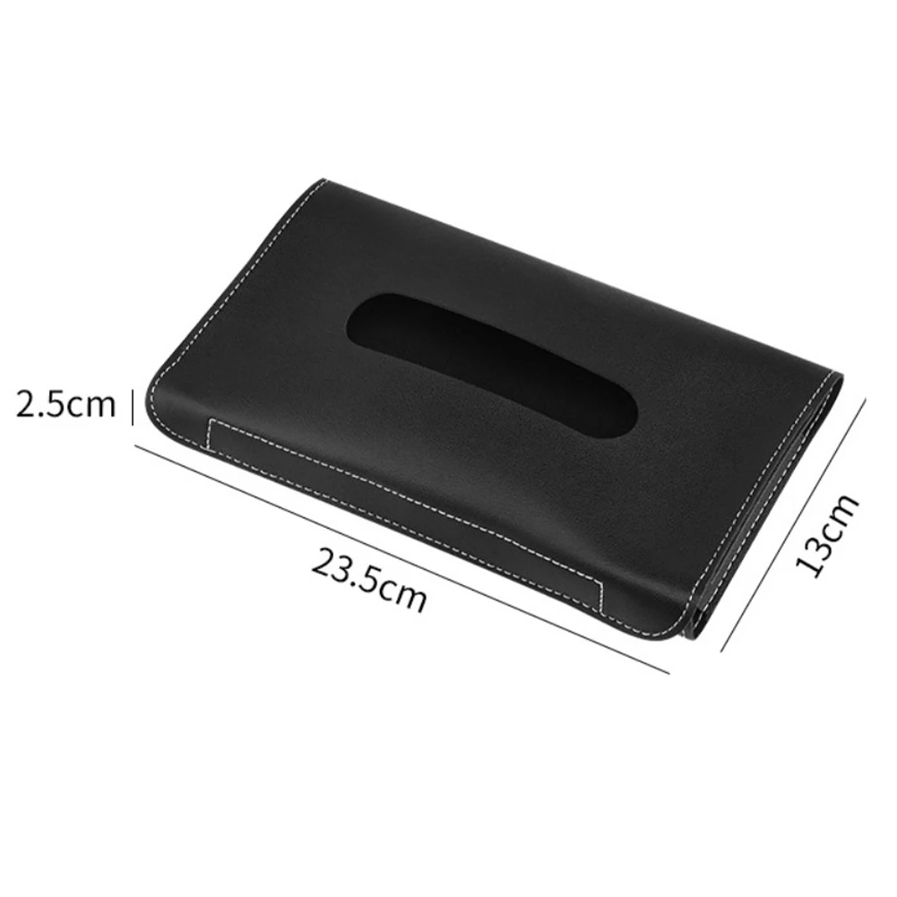 XZJMY Luxe Cilinder Tissue Box Houder - Auto Tissue Houder, Zwart Leer & ABS, Past Op De Meeste Bekerhouders