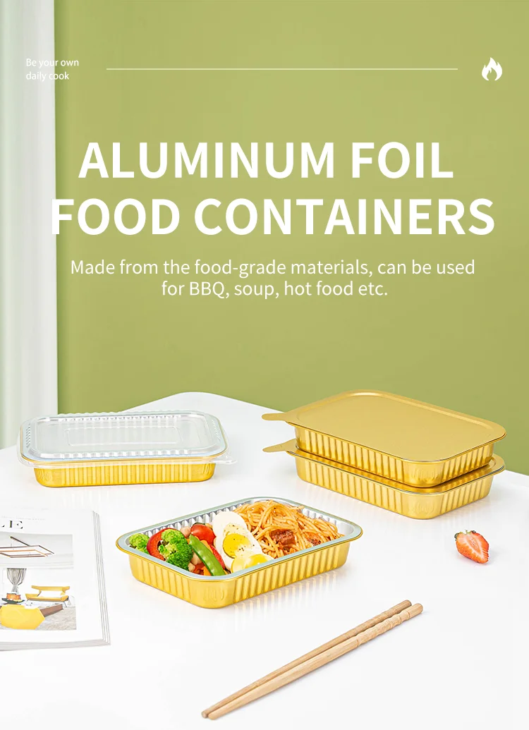 product-750-1035 Wholesale 500ml gold disposable aluminum foil container