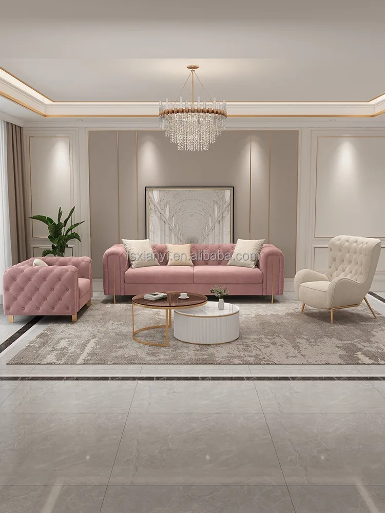 Modern Ergonomic Velvet Fabric Upholstered Luxury Living Room Furniture ...