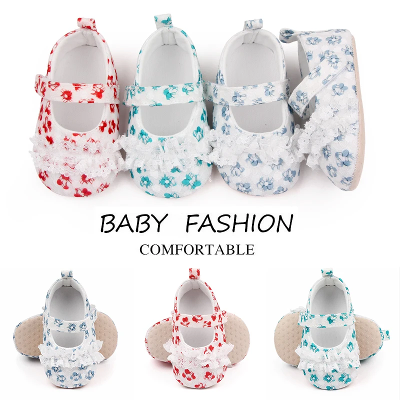 New Arrival Soft Sole Floral Design Newborn Baby Girl Shoes Casual Baby Shoes for Girls supplier