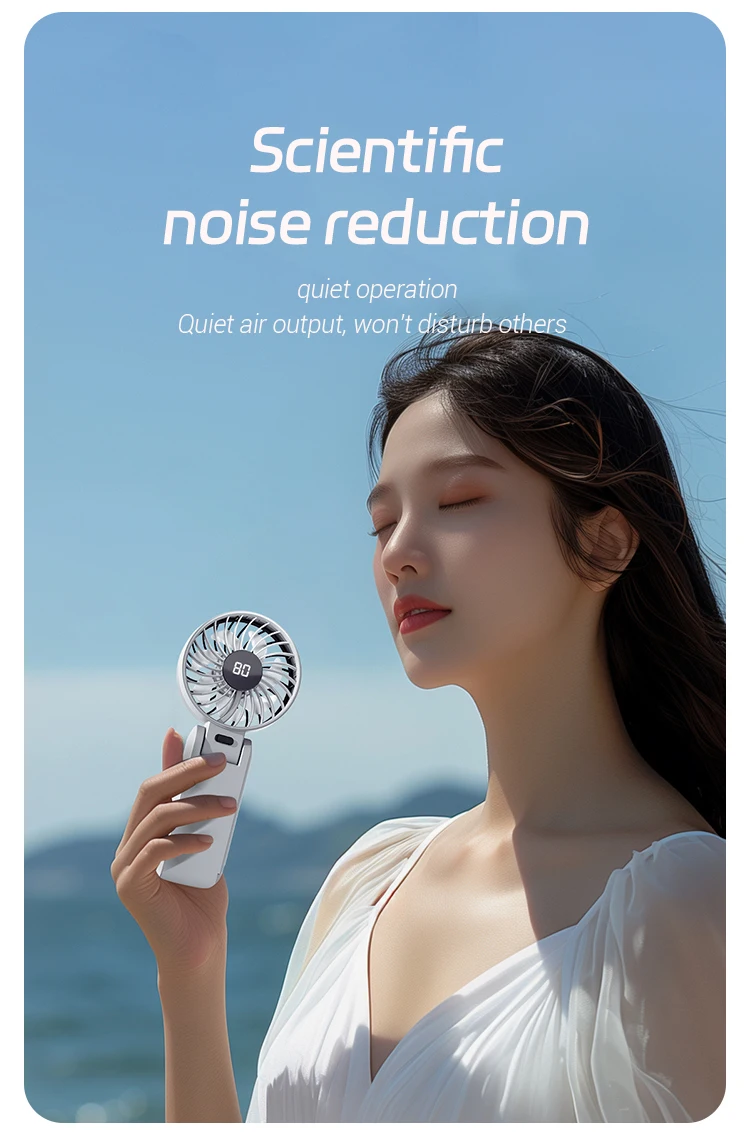 product new electric hand fan portable 5 gears air cooling handheld foldable wearable fan usb rechargeable mini ventilador cooler-9