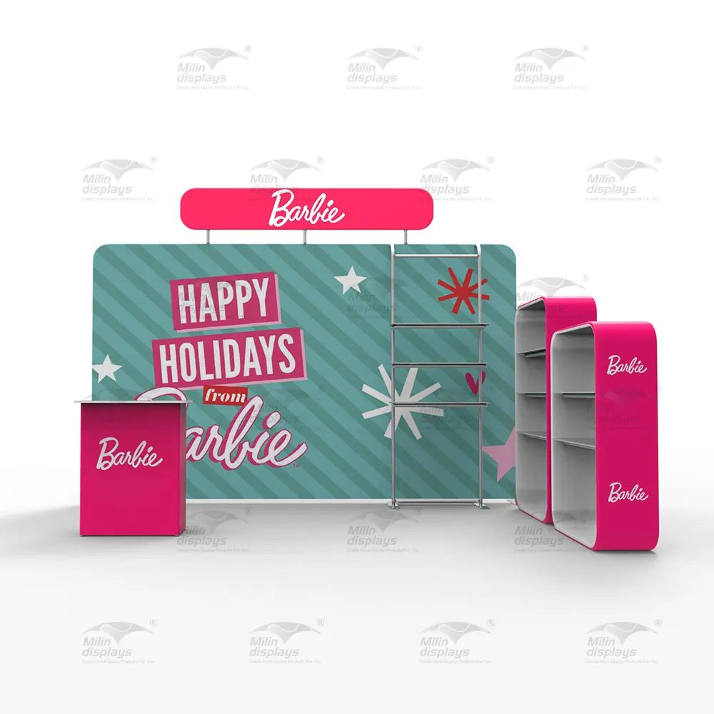 10x10 Portable Modular Exhibition Booth Collapsible Aluminum Fabric Backdrop Stand Trade Show Display Racks