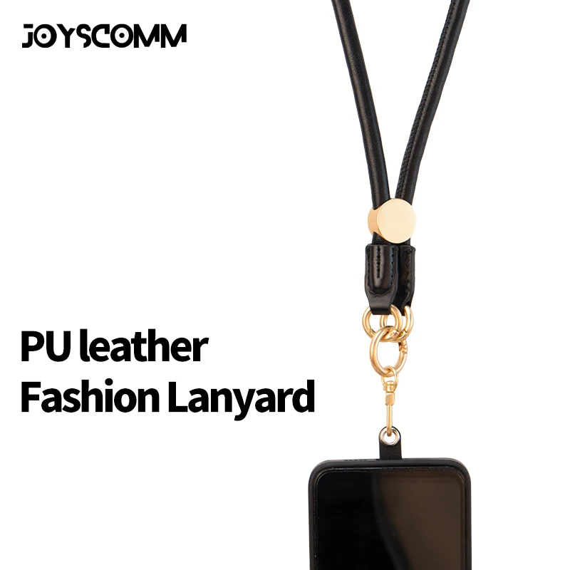 Adjustable 8mm Leather Phone Lanyard - Universal Mobile Phone