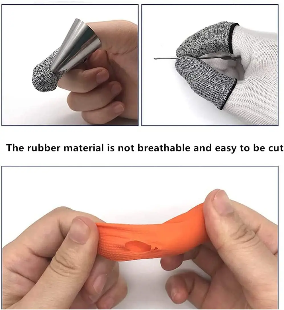 Cut Resistant Finger Cots Finger Sleeve Protectors Reusable Finger