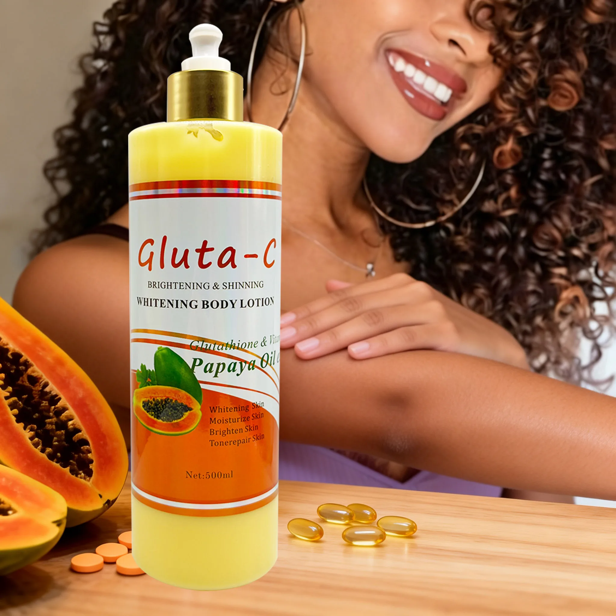 natichaa body & face glutathione & papaya natural whitening Gluta C Intense Wht-Face Soap with enzymes 120g, Pack of 1 Papaya Skin Brightening Body Lotion