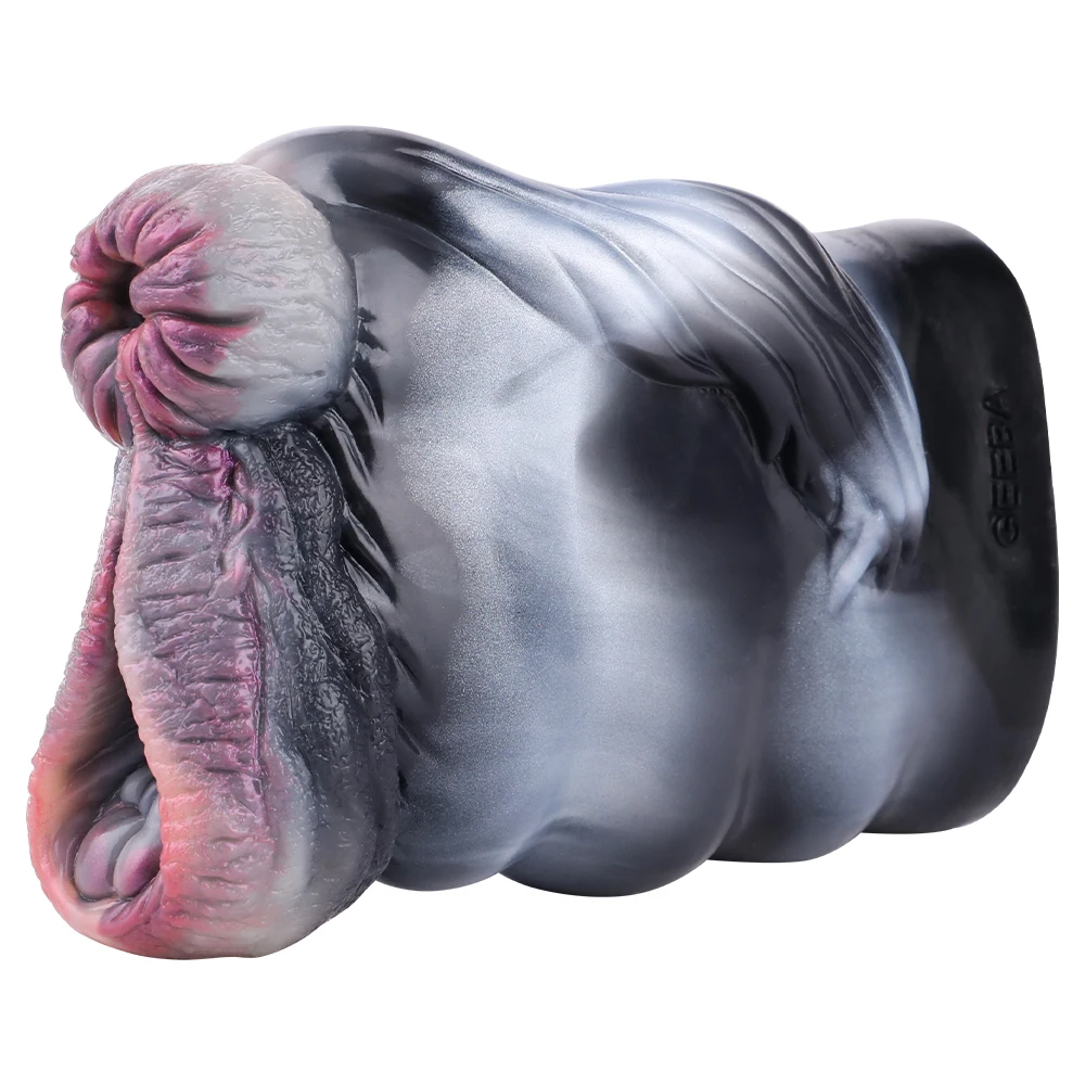 GEEBA Dual Channel Animal Horse Masturbation Cup Soft Silicone Male  Masturbator Realistic Vagina Prostate Massage Adult Sex Toy
