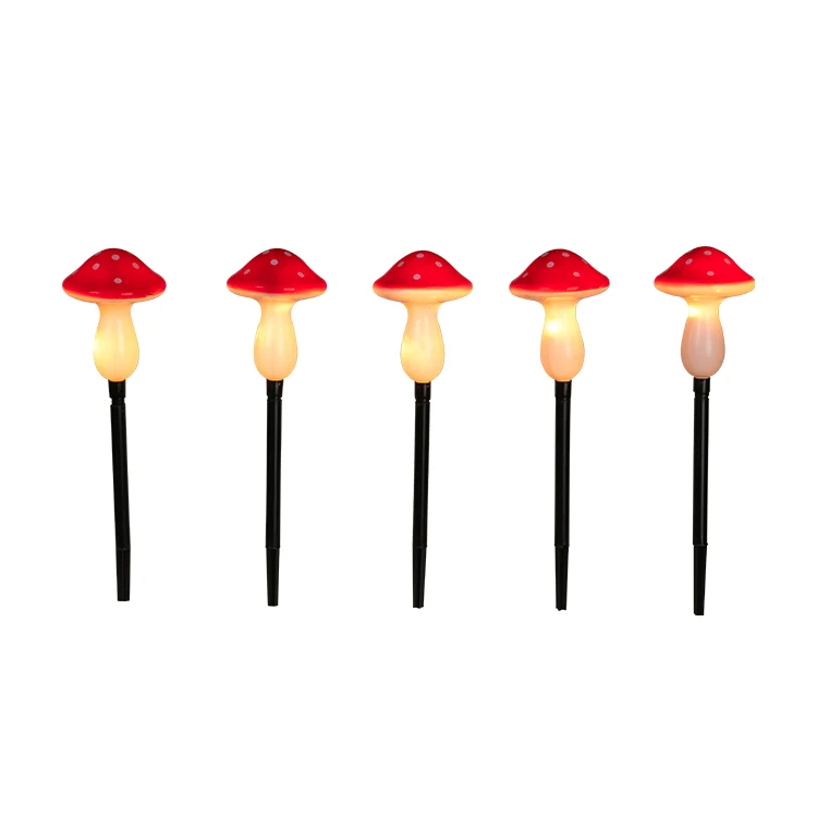 Garden Outdoor Decor Waterproof Stake Red Mushroom Lights for Landscape Decorations Light
