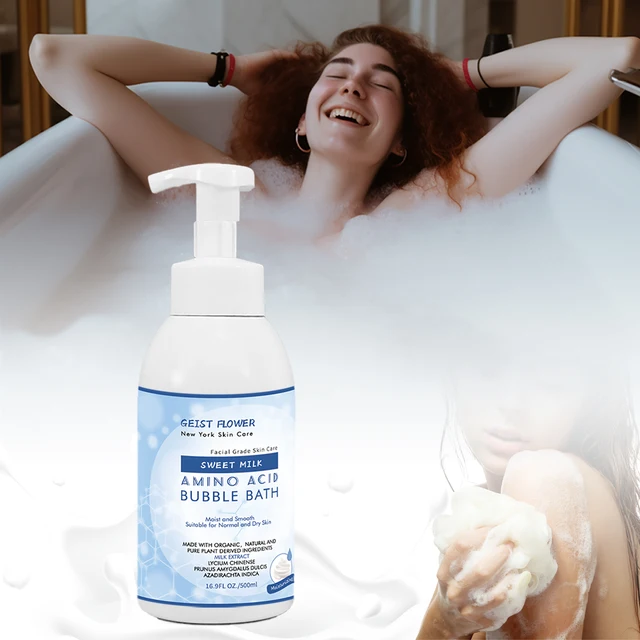 USA Brand GEIST FLOWER Amino Acid Dense Bubble Bath Hydrating and Milk Sweet Best Moisturizing Body Wash Shower Gel