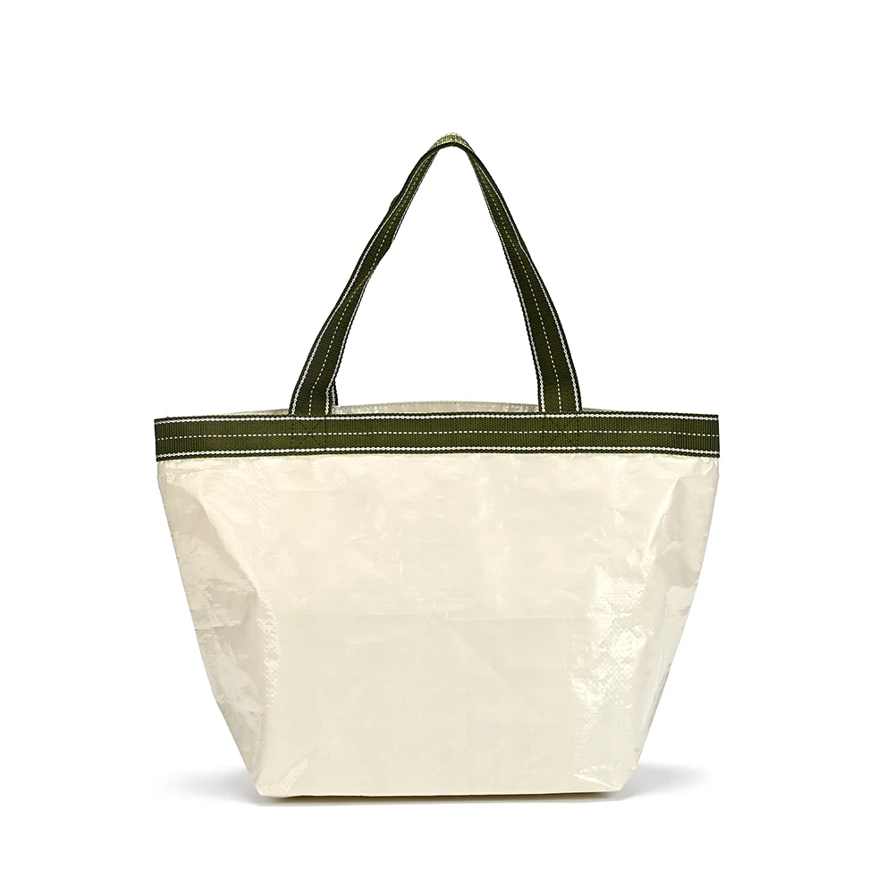 Custom Recycled PP Woven Shopping Tote Bag Eco-Friendly Reusable Grocery Bag with Logo Laminated Waterproof and Durable manufacture