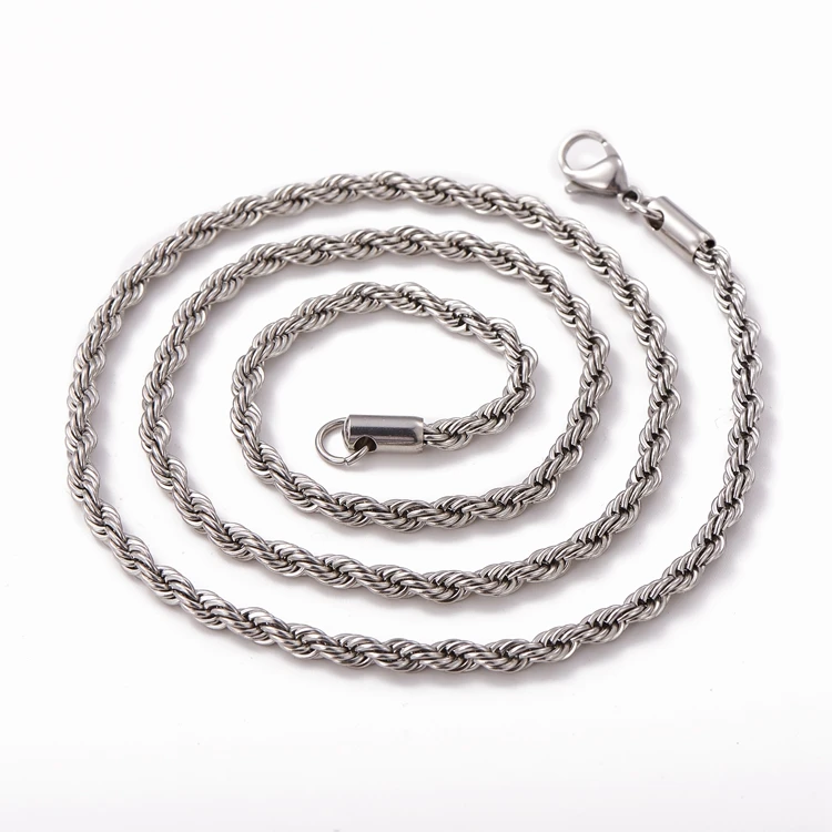 Twisted Rope Necklace (Silver)