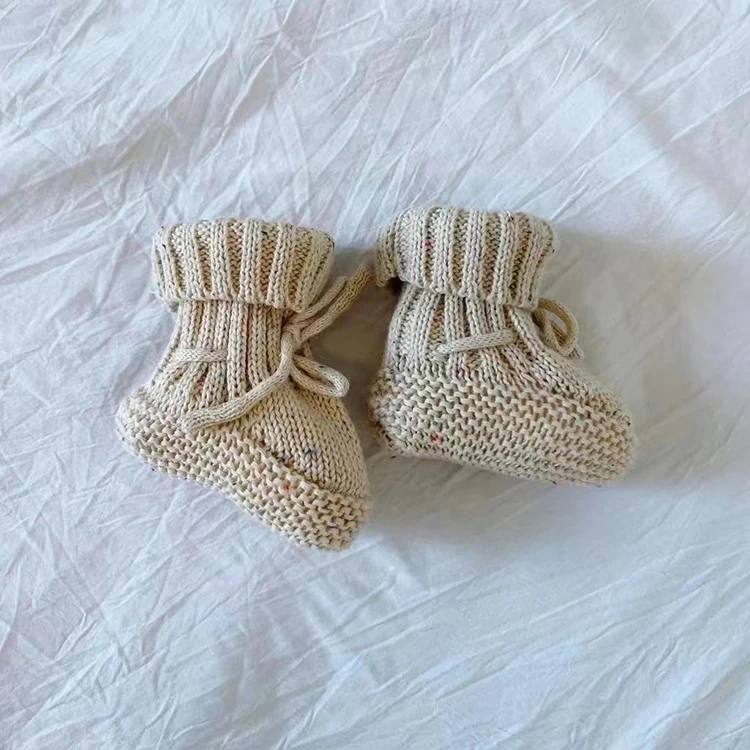 Cream Elegant Booties Handmade Wool Yarn good Merino Crochet Knitted Booties