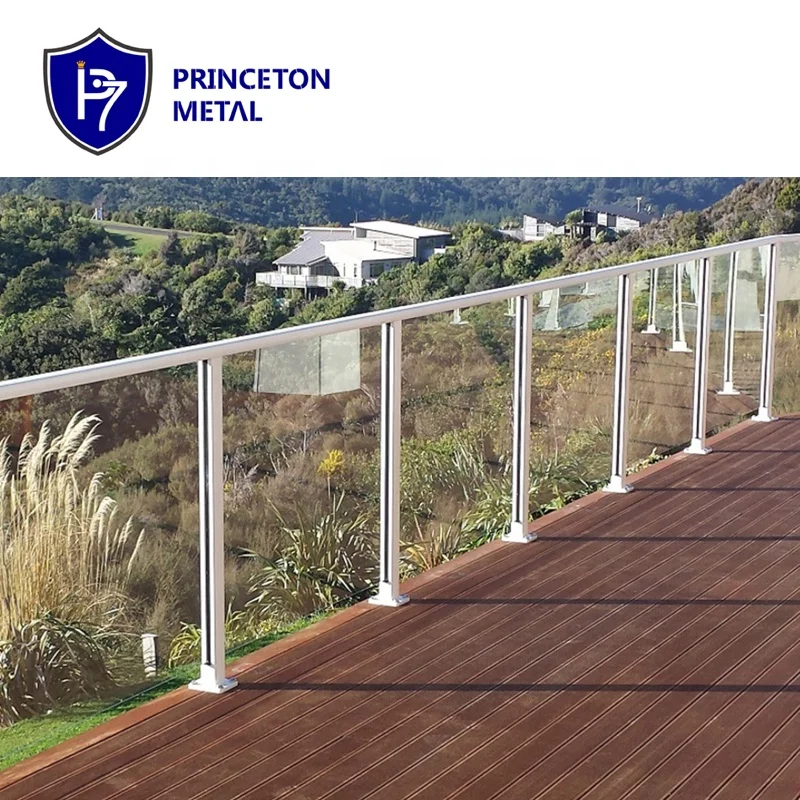 Princeton Modern Design Aluminium Glass Handrail and Balustrade for Stairs and Balcony for Home and Office