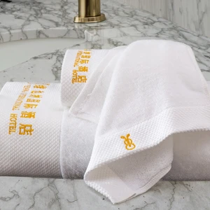 Five-star Pure White Solid Color 100% Cotton Woven Hotel Towels Quick-Dry Eco-Friendly for Theme Hotels Beauty Salons Bath