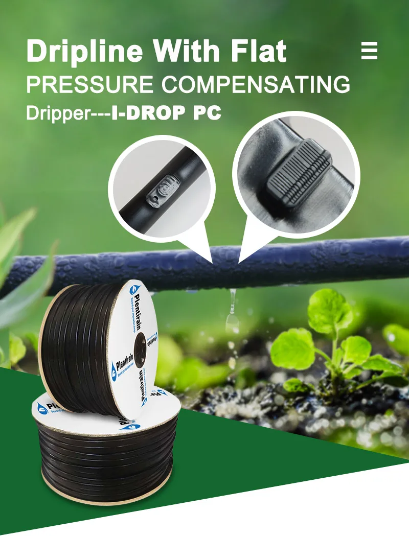 Plentirain Flat Pressure Compensating Dripper Drip Tape Pc Drip Lines