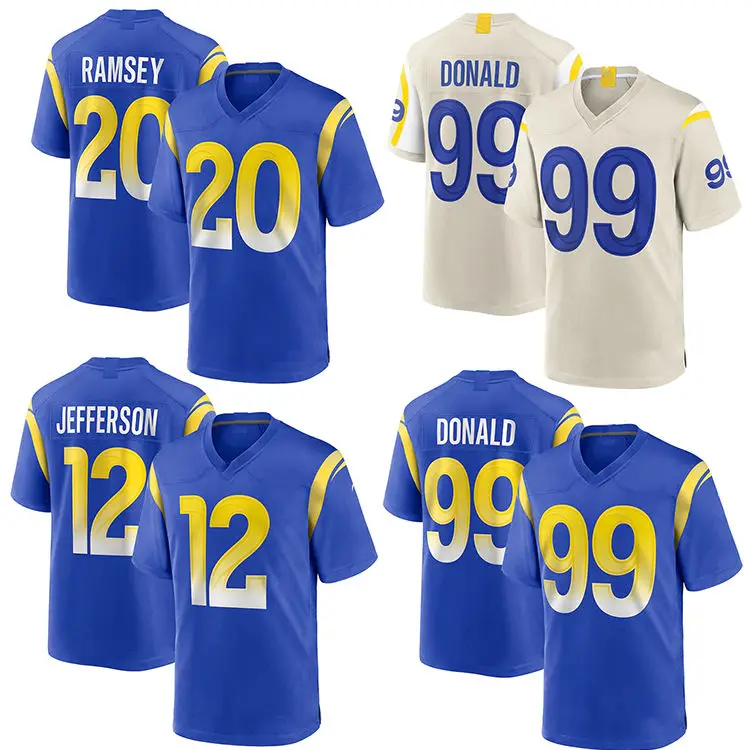 Wholesale Champions Men's Matthew Stafford Cooper Kupp Aaron Donald 5 Jalen  Ramsey Football Jersey From m.