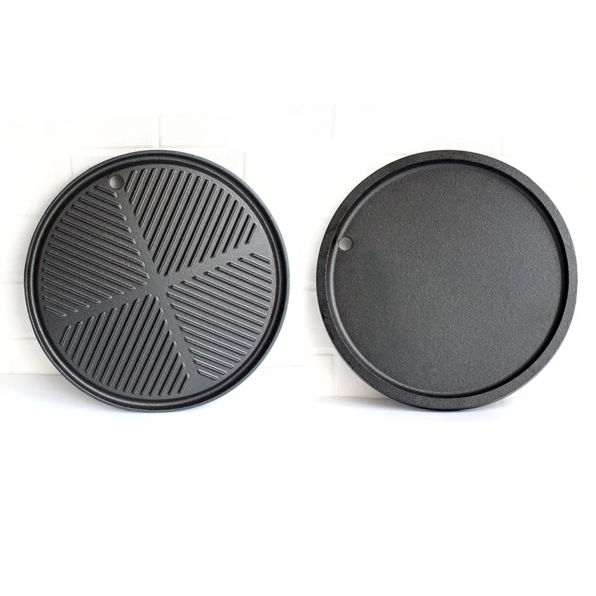Hot Sale Cast Iron Round Sizzling Plate With Wooden Base Made in China