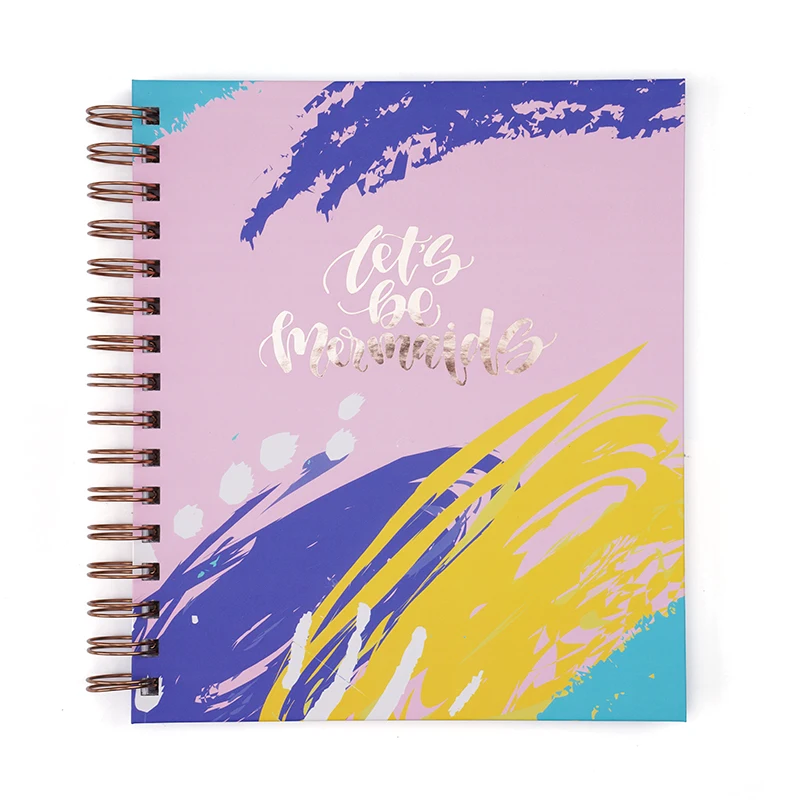 Новое поступление 2022 года блокнот на спирали в твердом переплете из фольги с тиснением под розовое золото