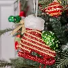 Bottes de Noël en dentelle rouge 10,5*10,5 cm - un ensemble