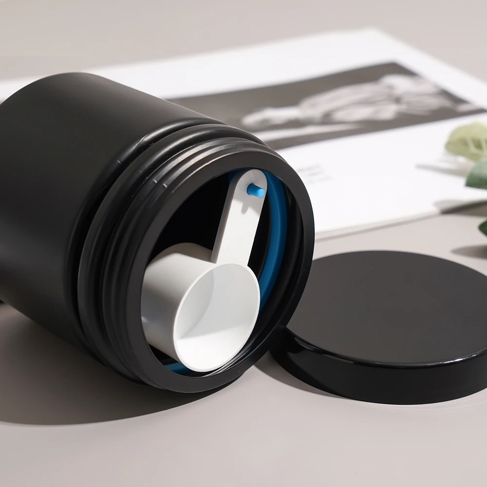RTCO New Design Scoop Hook HDPE Bottle With Scoop Protein Powder Bottle Custom Foil Stamping Container